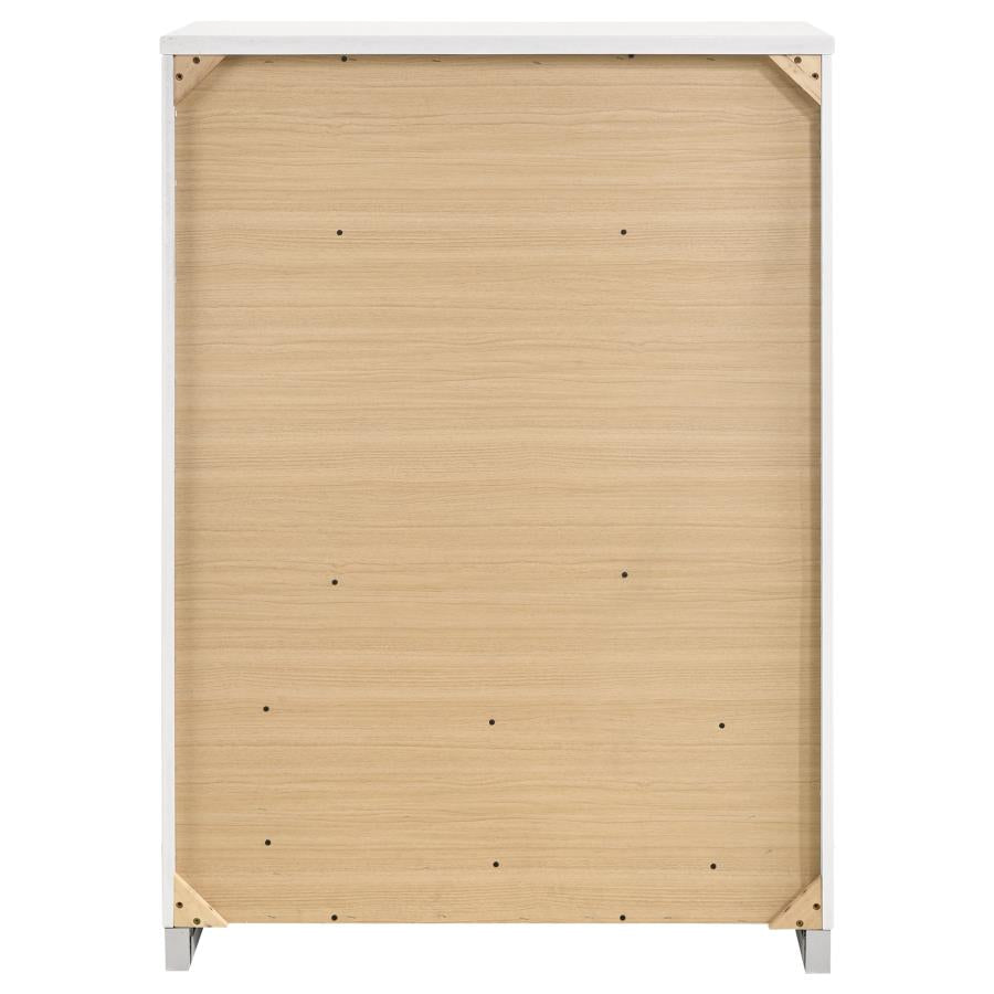 Felicity 5-Drawer Chest Glossy White