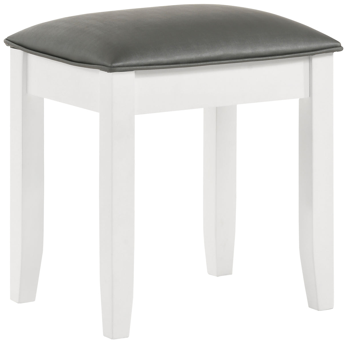 Felicity Upholstered Vanity Stool Metallic And Glossy White