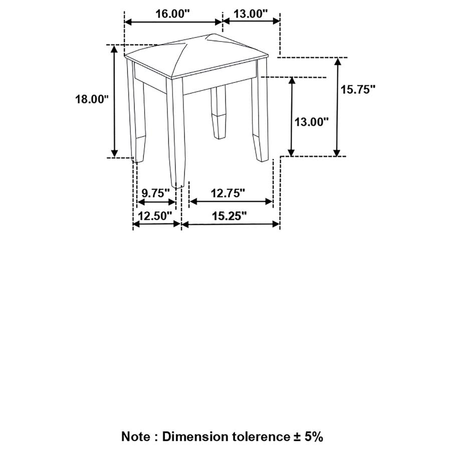 Felicity Upholstered Vanity Stool Metallic And Glossy White