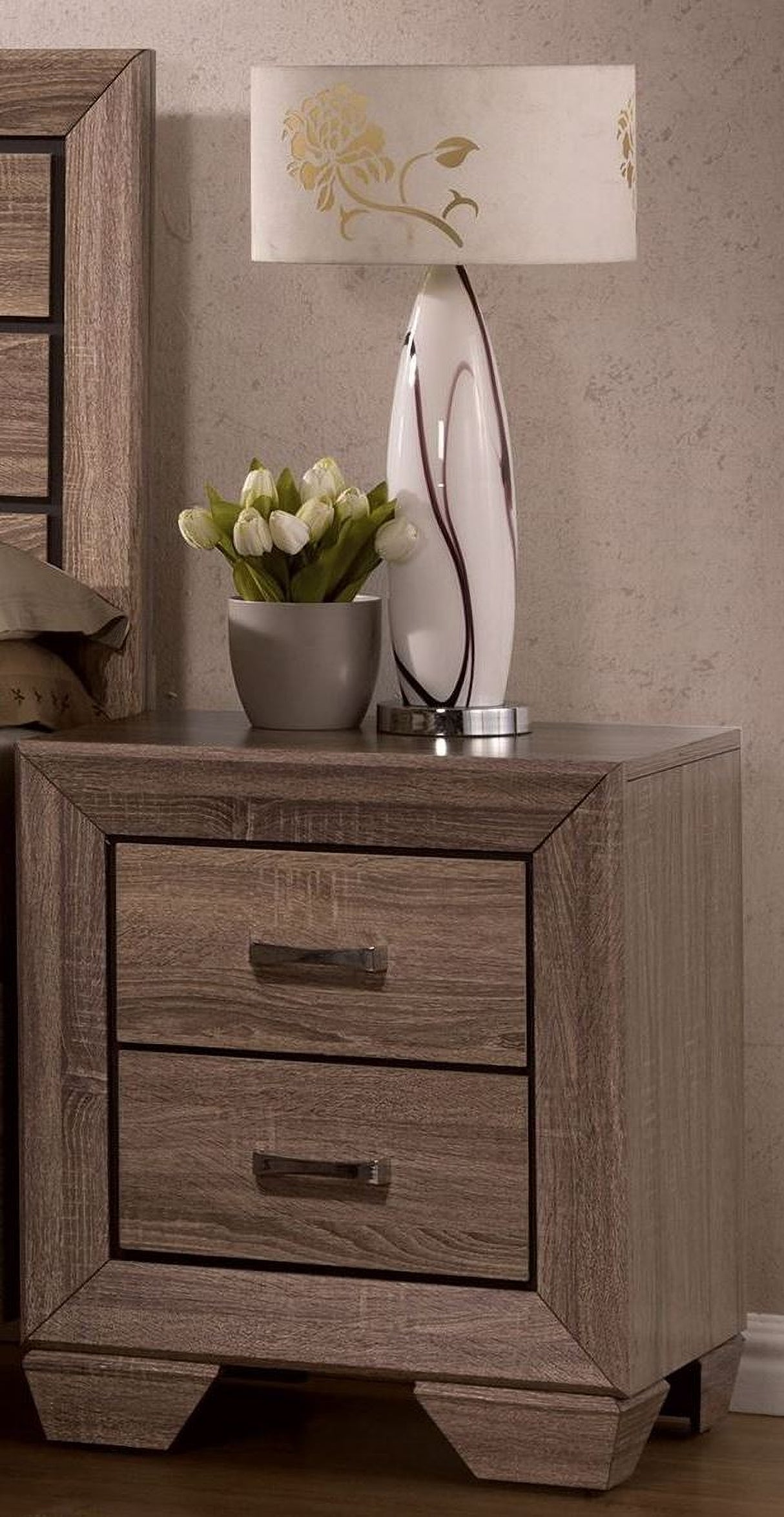 Kauffman Washed Taupe Panel Storage Bedroom Set