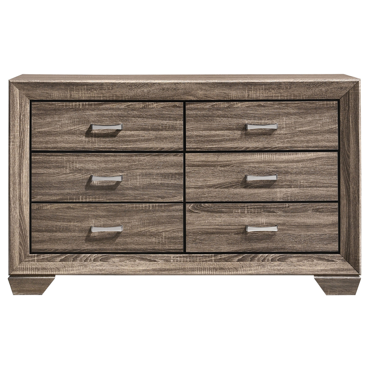 Kauffman 6-Drawer Dresser Washed Taupe
