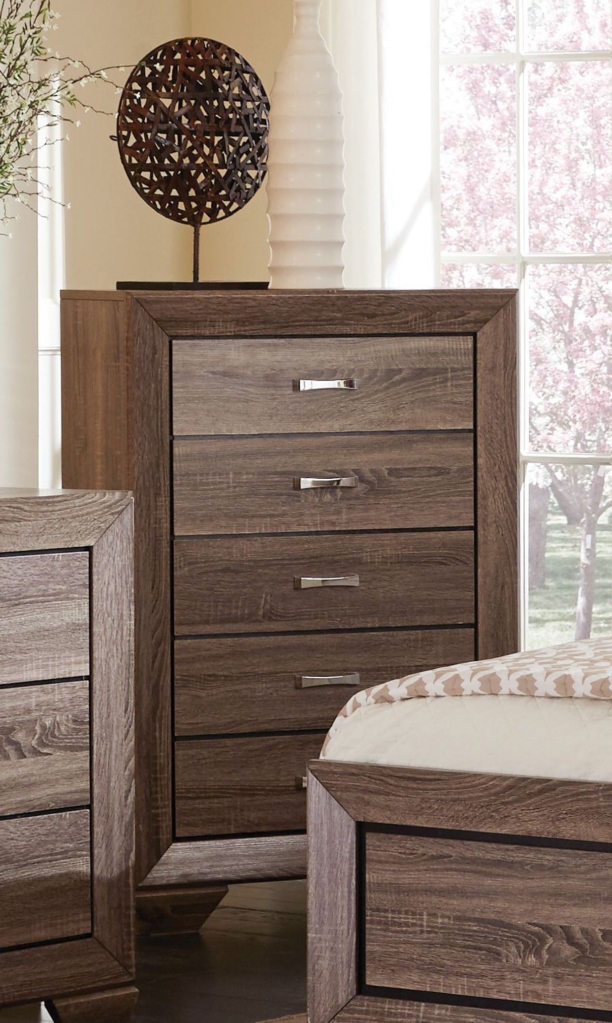 Kauffman Washed Taupe Panel Bedroom Set
