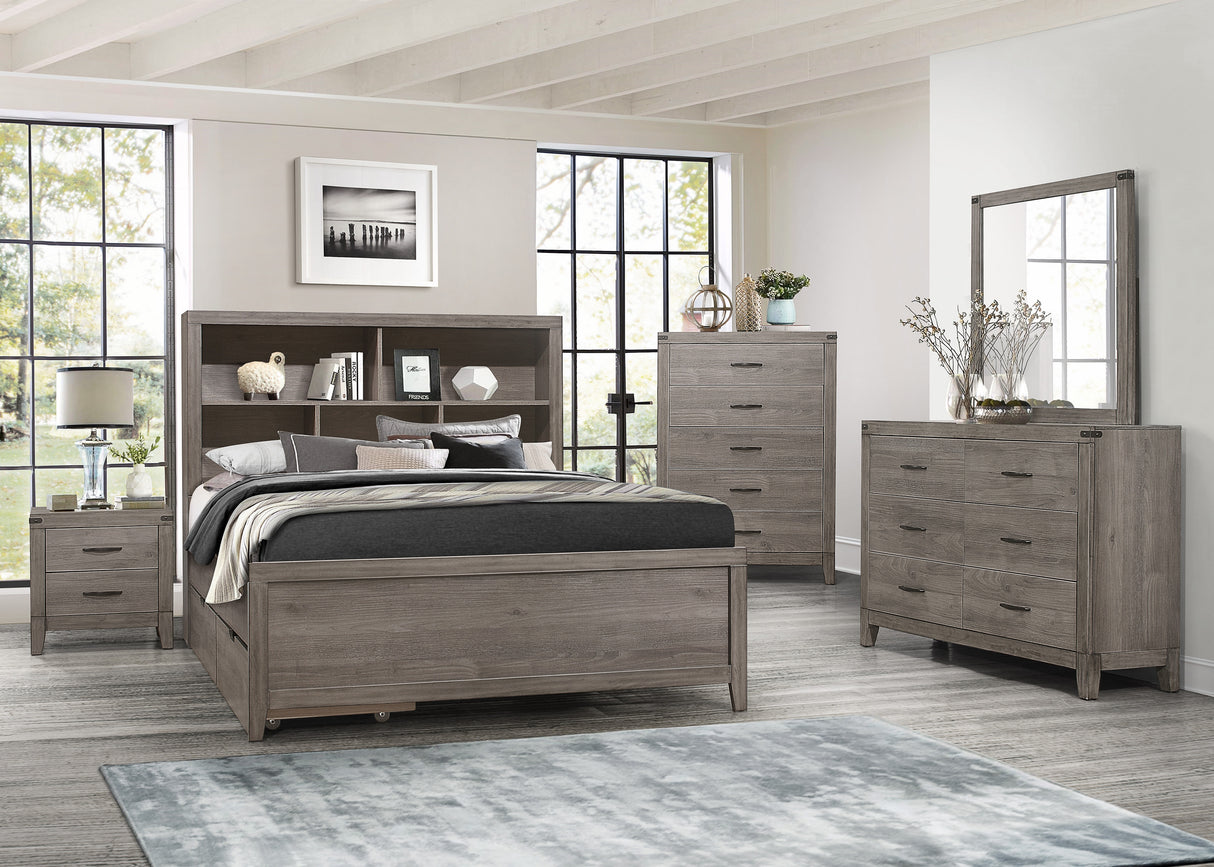 Woodrow Brownish Gray Full Platform Bed