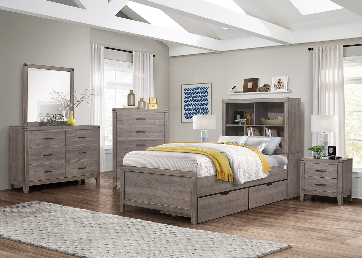 Woodrow Brownish Gray Twin Platform Bed