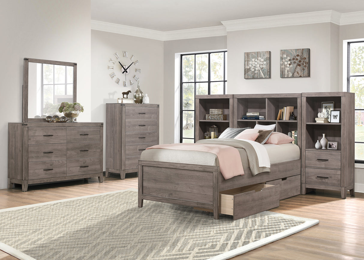 Woodrow Brownish Gray Twin Platform Bed