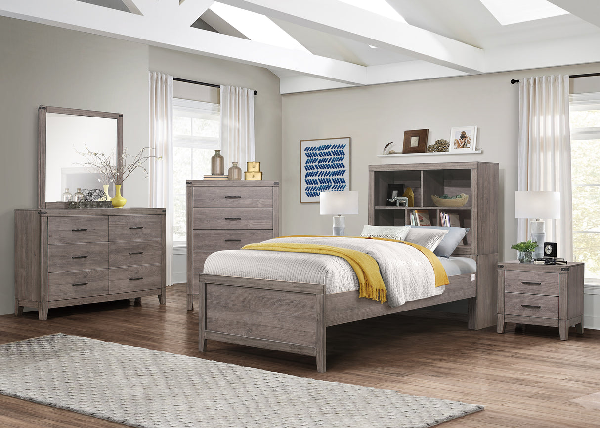 Woodrow Brownish Gray Twin Platform Bed