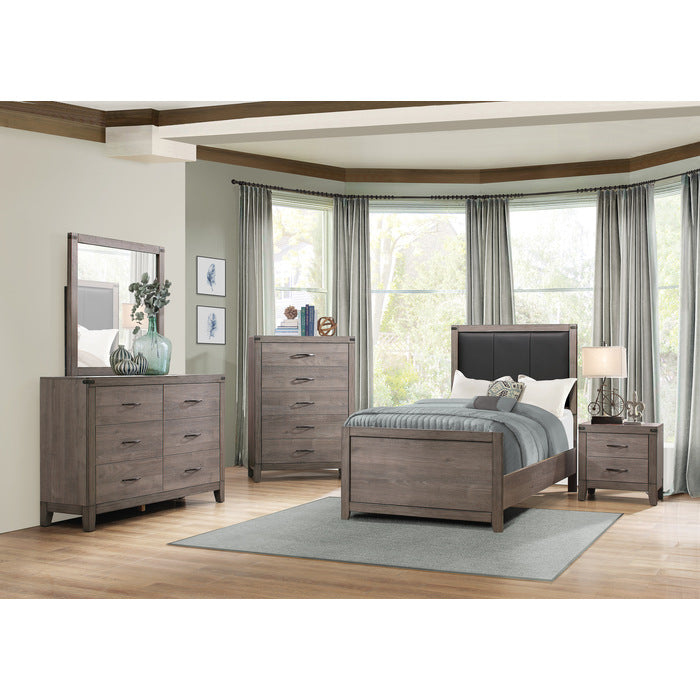 Woodrow Brownish Gray Twin Bed