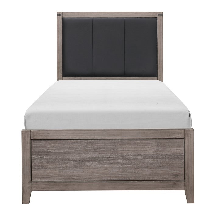 Woodrow Brownish Gray Twin Bed