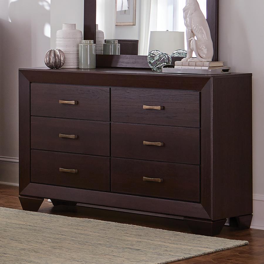 Kauffman 6-Drawer Dresser Dark Cocoa