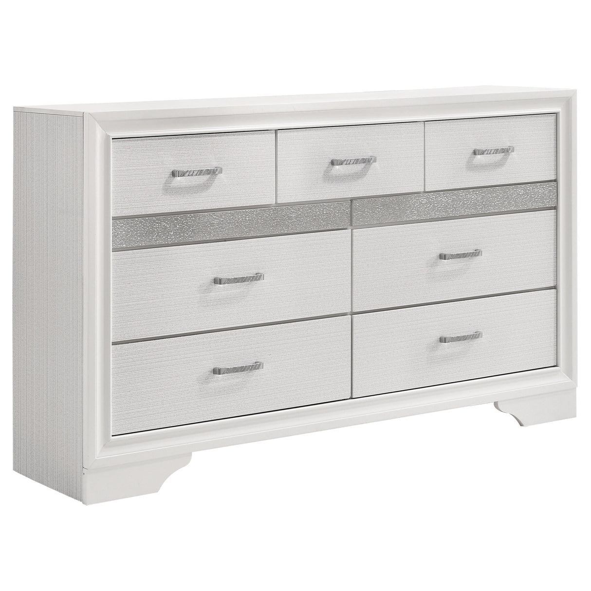 Miranda 7-Drawer Dresser White And Rhinestone