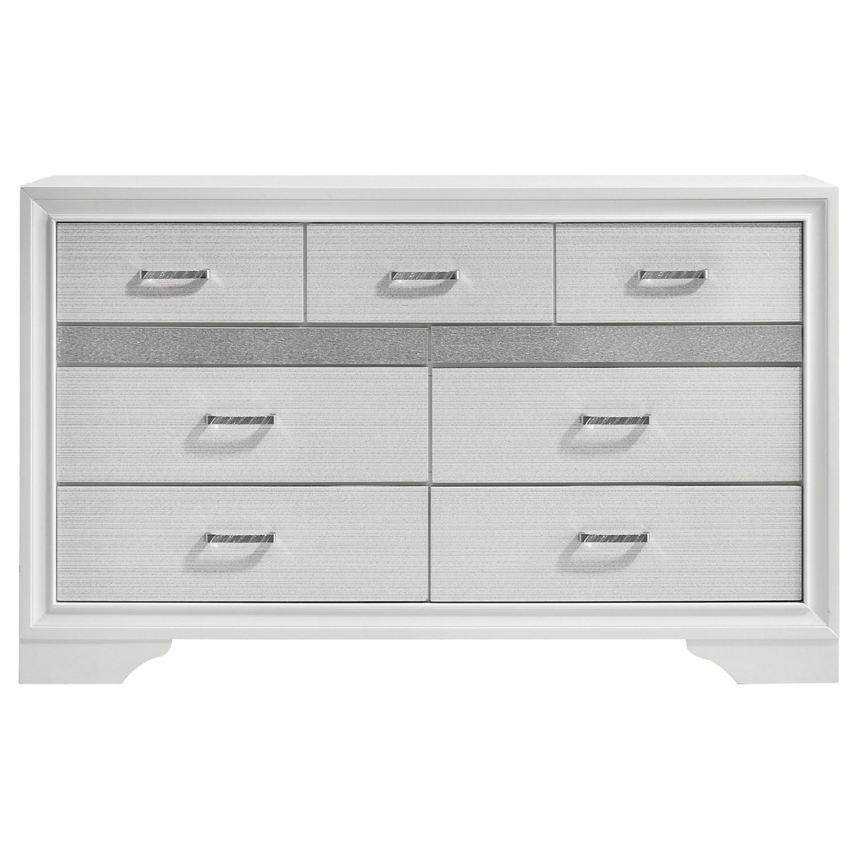 Miranda 7-Drawer Dresser White And Rhinestone