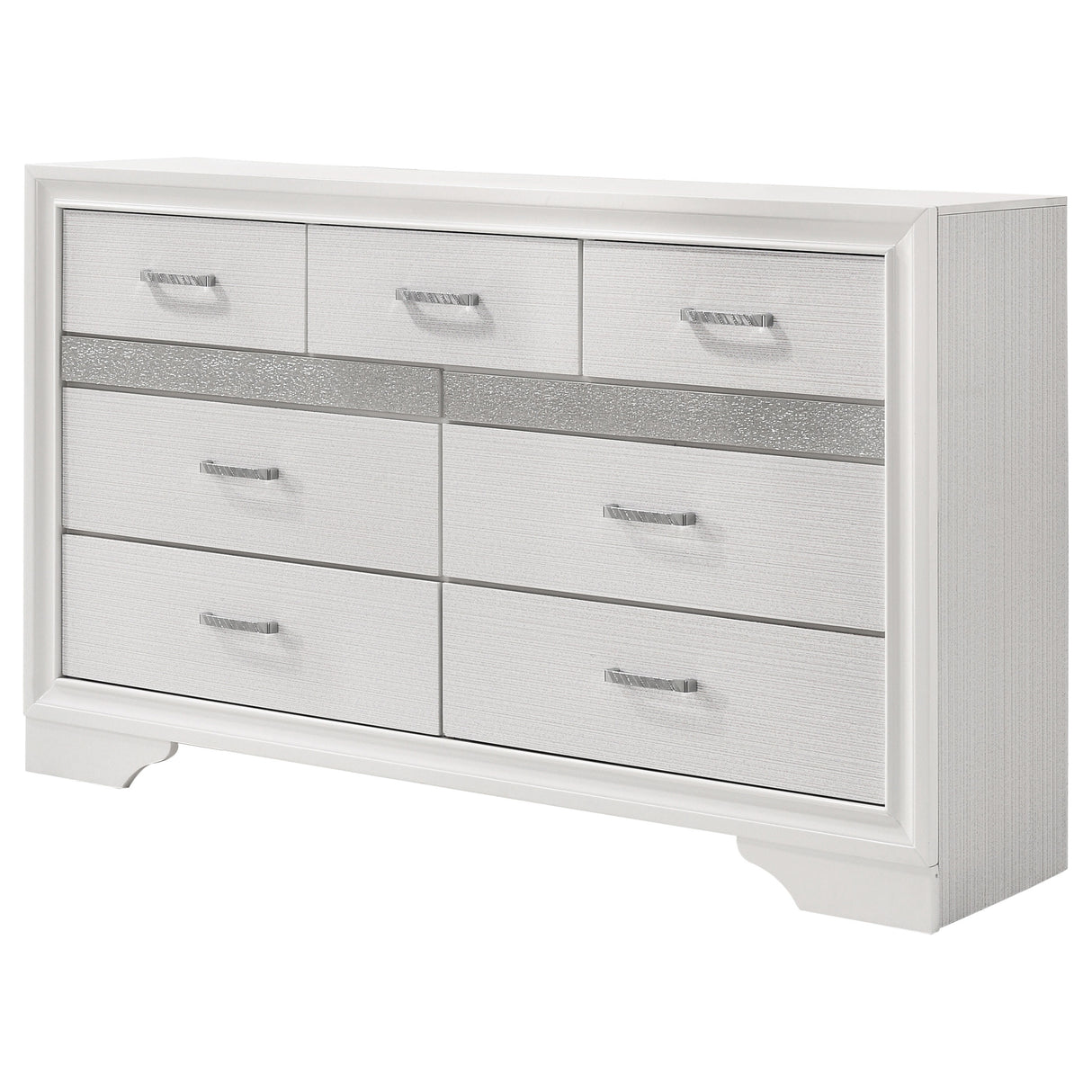 Miranda 7-Drawer Dresser White And Rhinestone