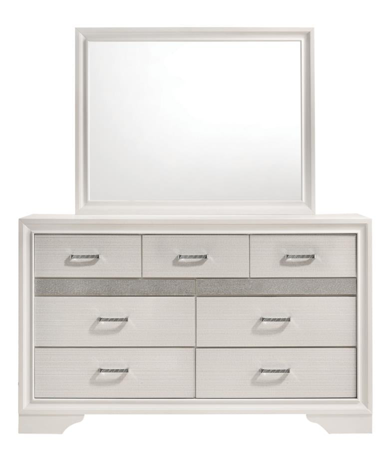 Miranda 7-Drawer Dresser White And Rhinestone