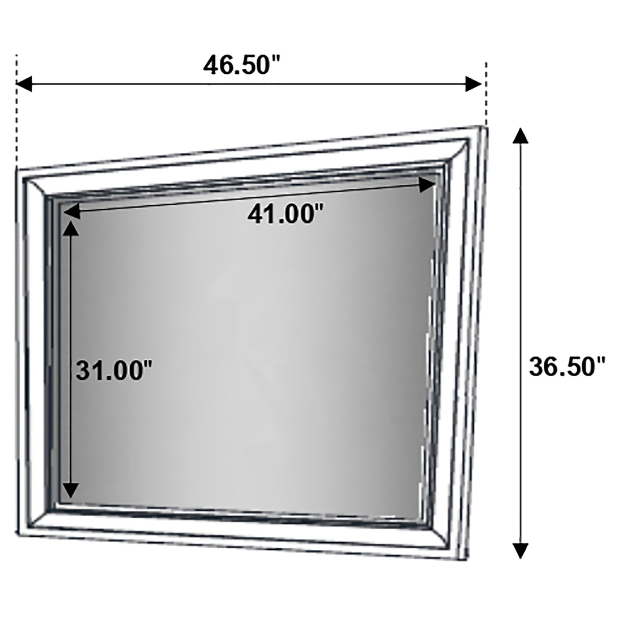 Miranda Rectangular Mirror White