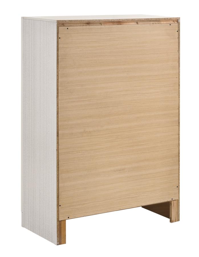Miranda 5-Drawer Chest White And Rhinestone