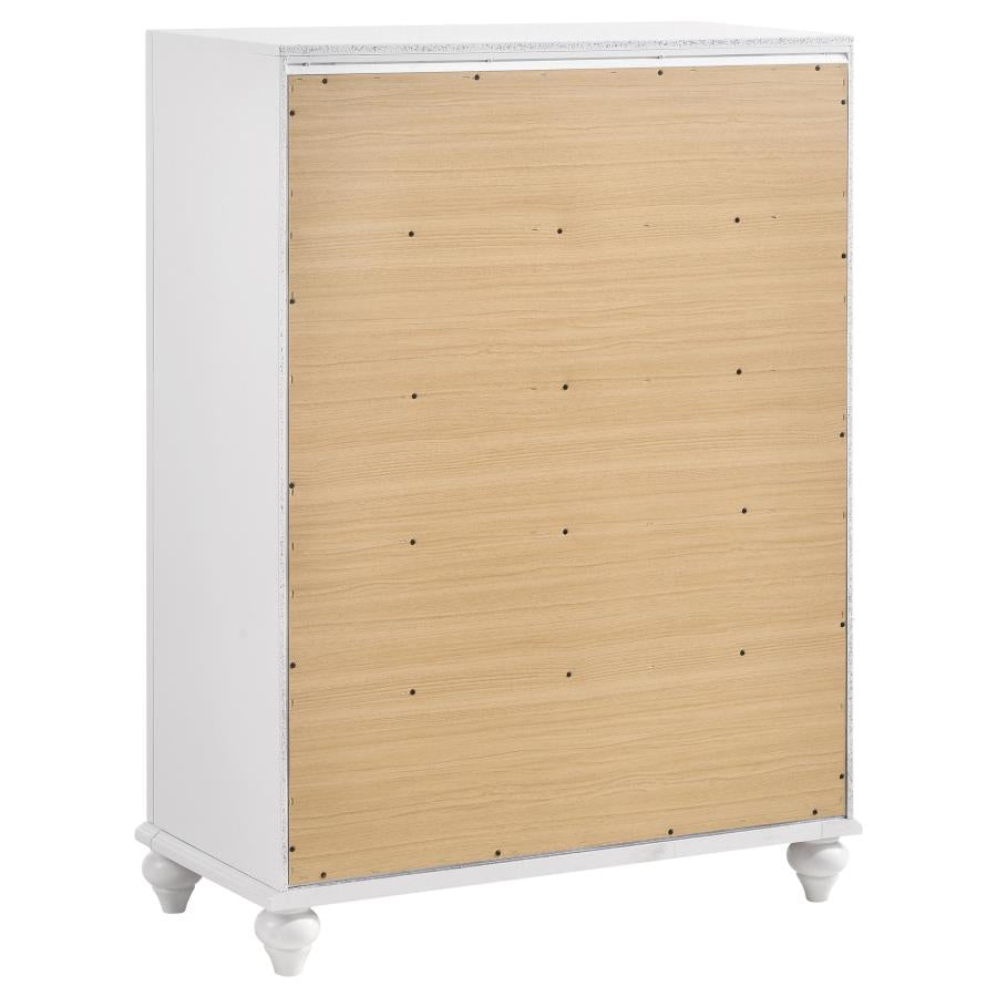 Barzini 5-Drawer Chest White