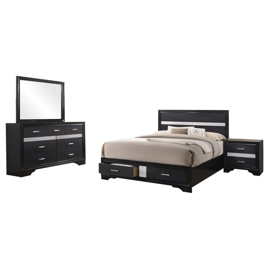 Miranda Black 4-Piece Queen Bedroom Set