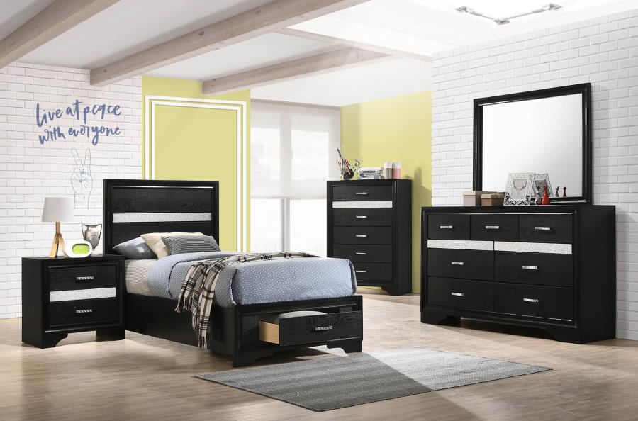 Miranda Black 5-Piece Twin Bedroom Set