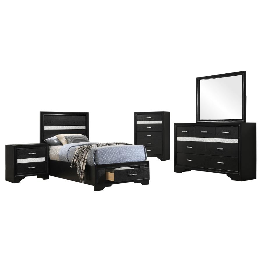 Miranda Black 5-Piece Twin Bedroom Set