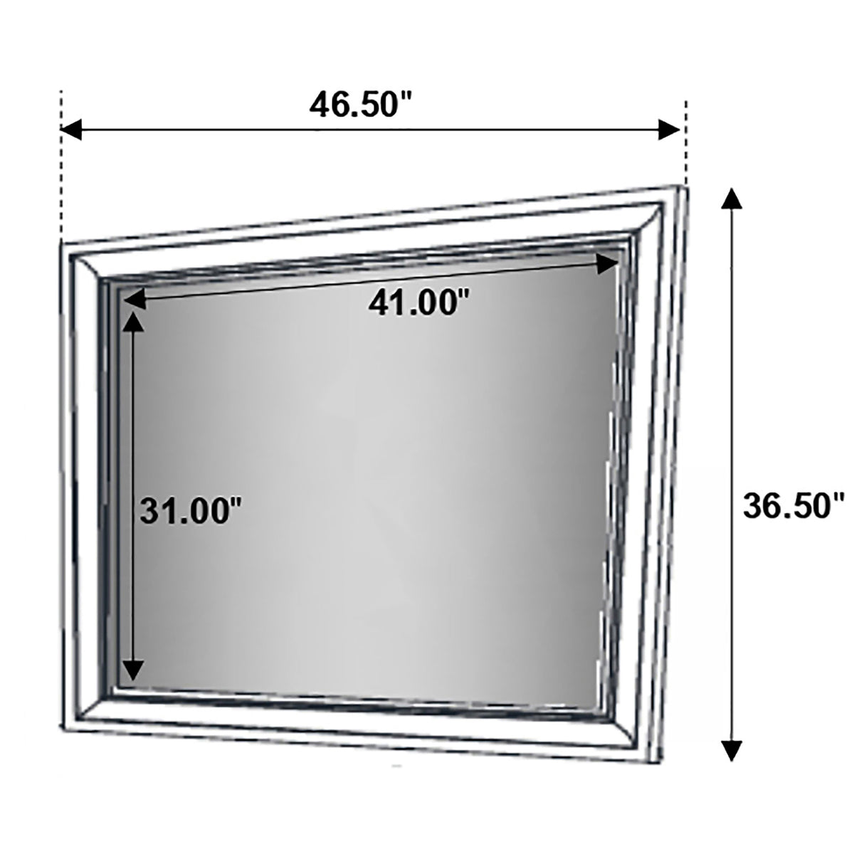 Miranda Rectangular Mirror Black