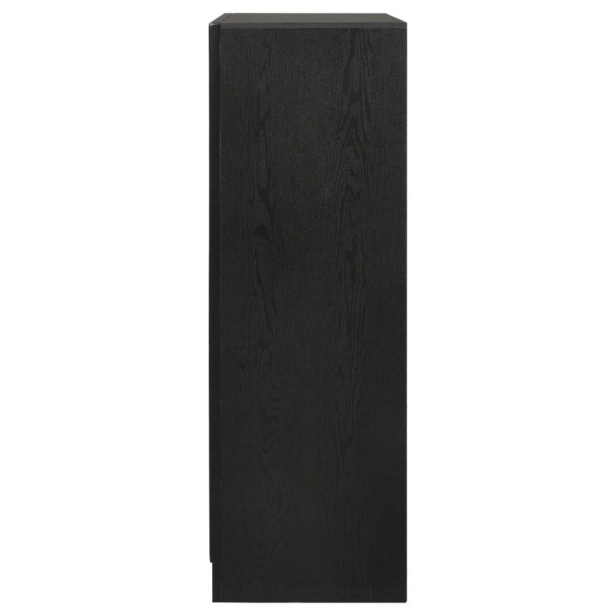 Miranda 5-Drawer Chest Black And Rhinestone