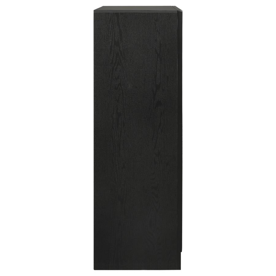 Miranda 5-Drawer Chest Black And Rhinestone