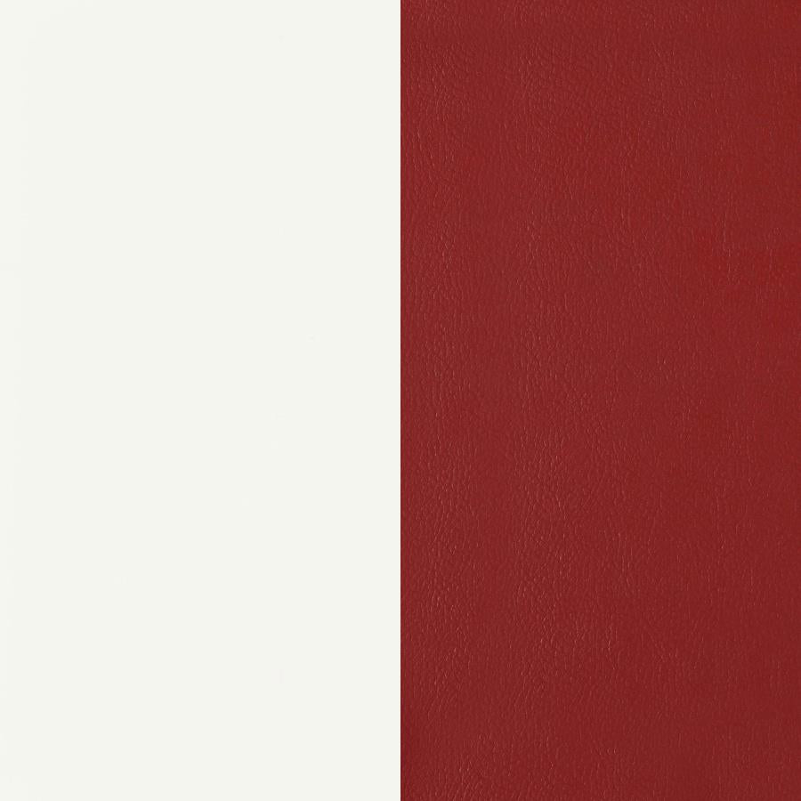 Retro White 5-Piece Oval Dining Table Set And Red