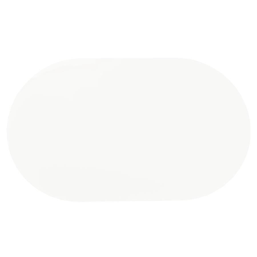 Retro Oval Dining Table Glossy White And Chrome