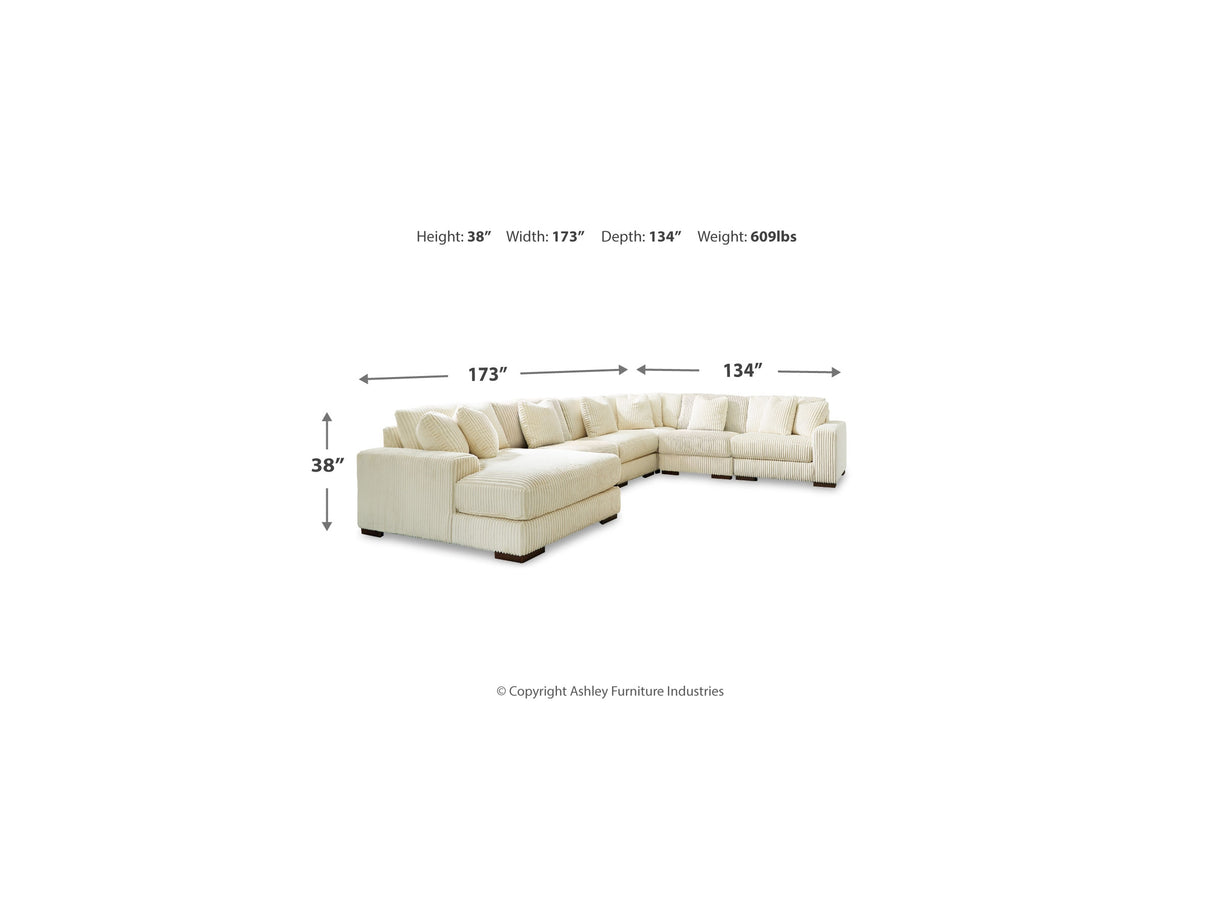 Lindyn Ivory 6-Piece Left-Arm Facing Sectional With Chaise