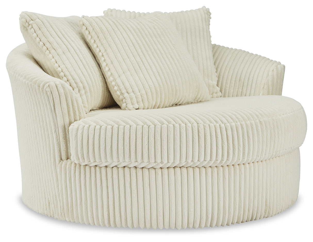 Lindyn Ivory Oversized Swivel Accent Chair