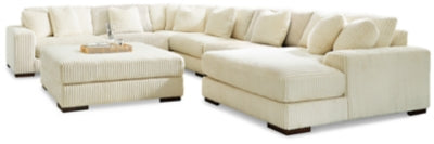 Lindyn Ivory 6-Piece Right-Arm Facing Sectional With Chaise And Ottoman