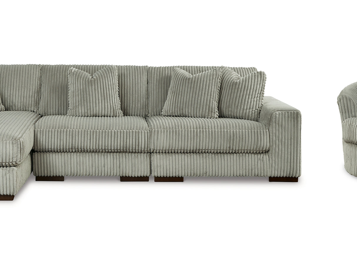 Lindyn Fog 3-Piece Left-Arm Facing Sectional And Oversized Swivel Accent Chair