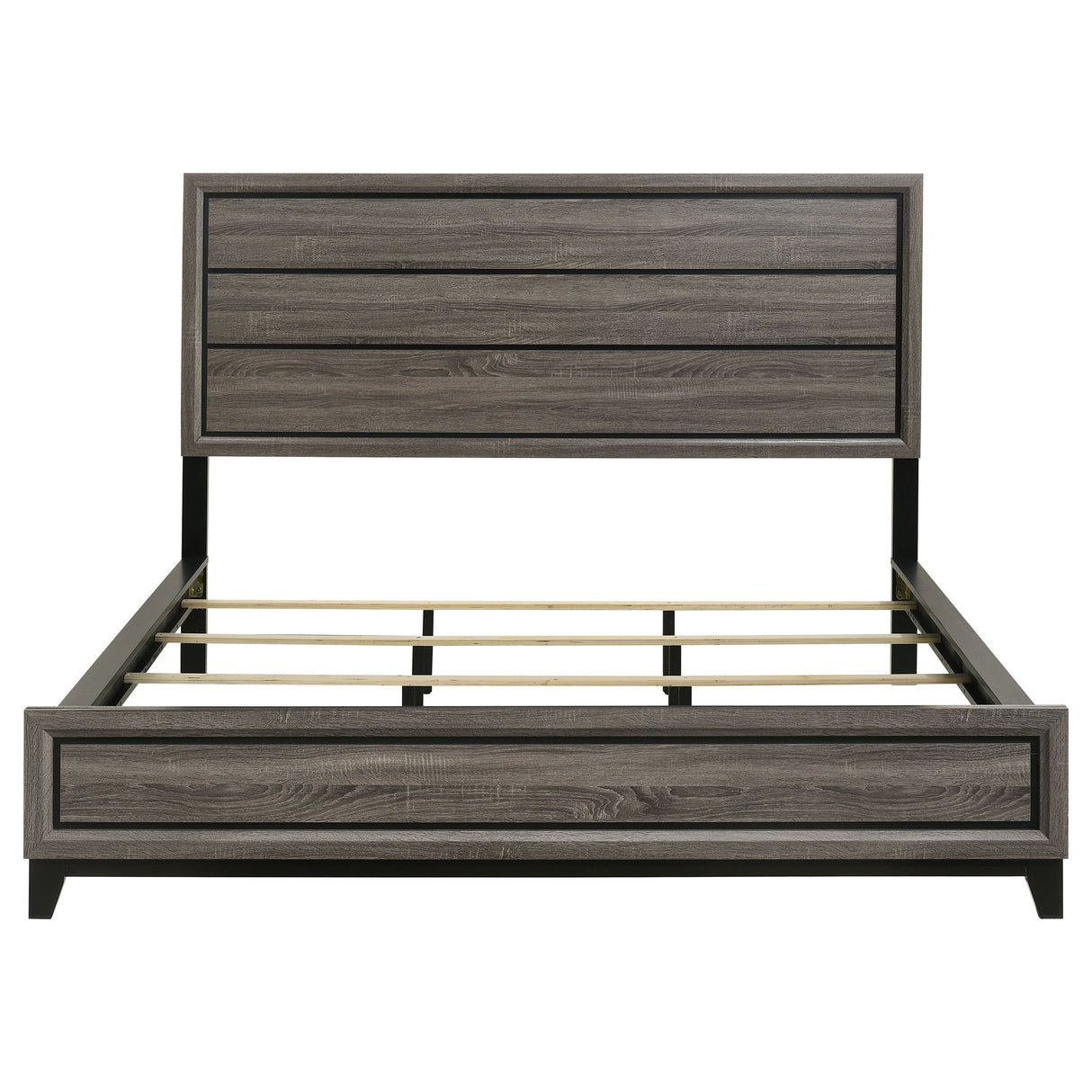 Watson Grey Oak Wood California King Panel Bed