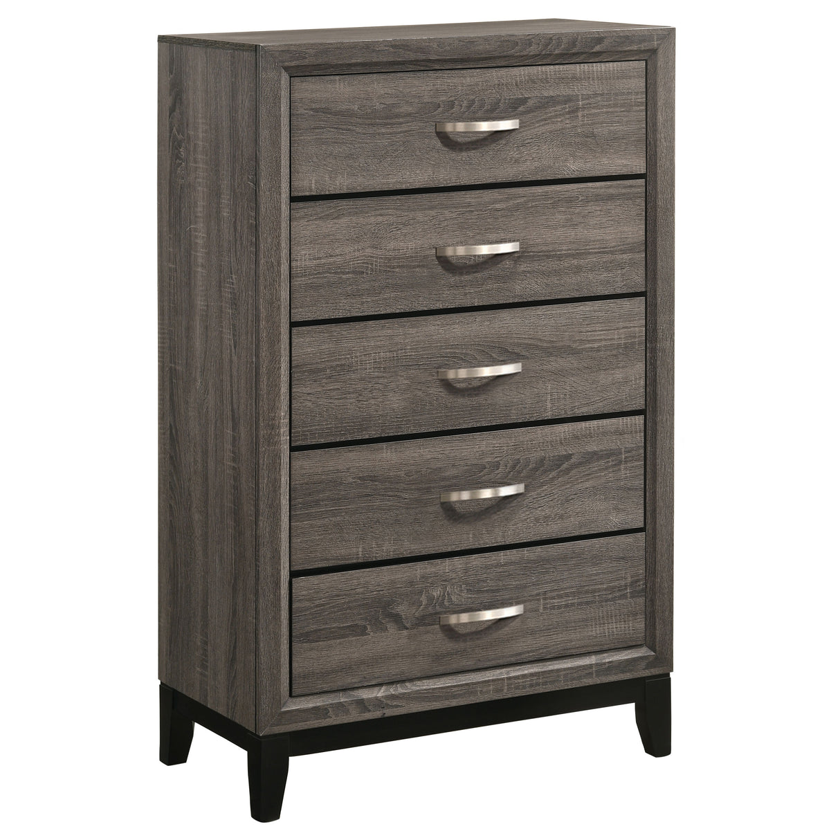 Watson 5-Drawer Chest Grey Oak And Black