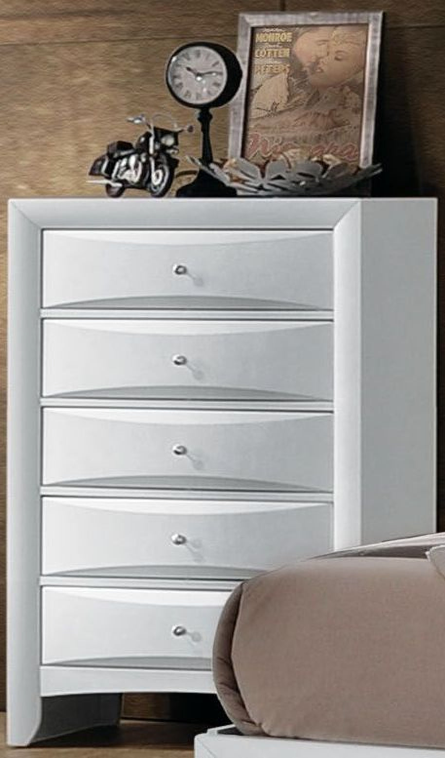 Ireland White Youth Bookcase Storage Bedroom Set