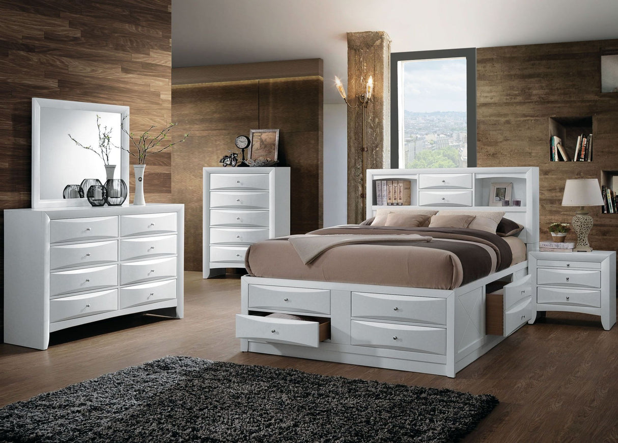 Ireland White Youth Bookcase Storage Bedroom Set