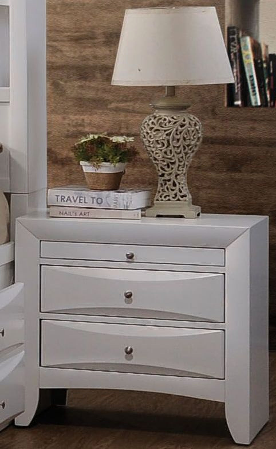 Ireland White Youth Bookcase Storage Bedroom Set