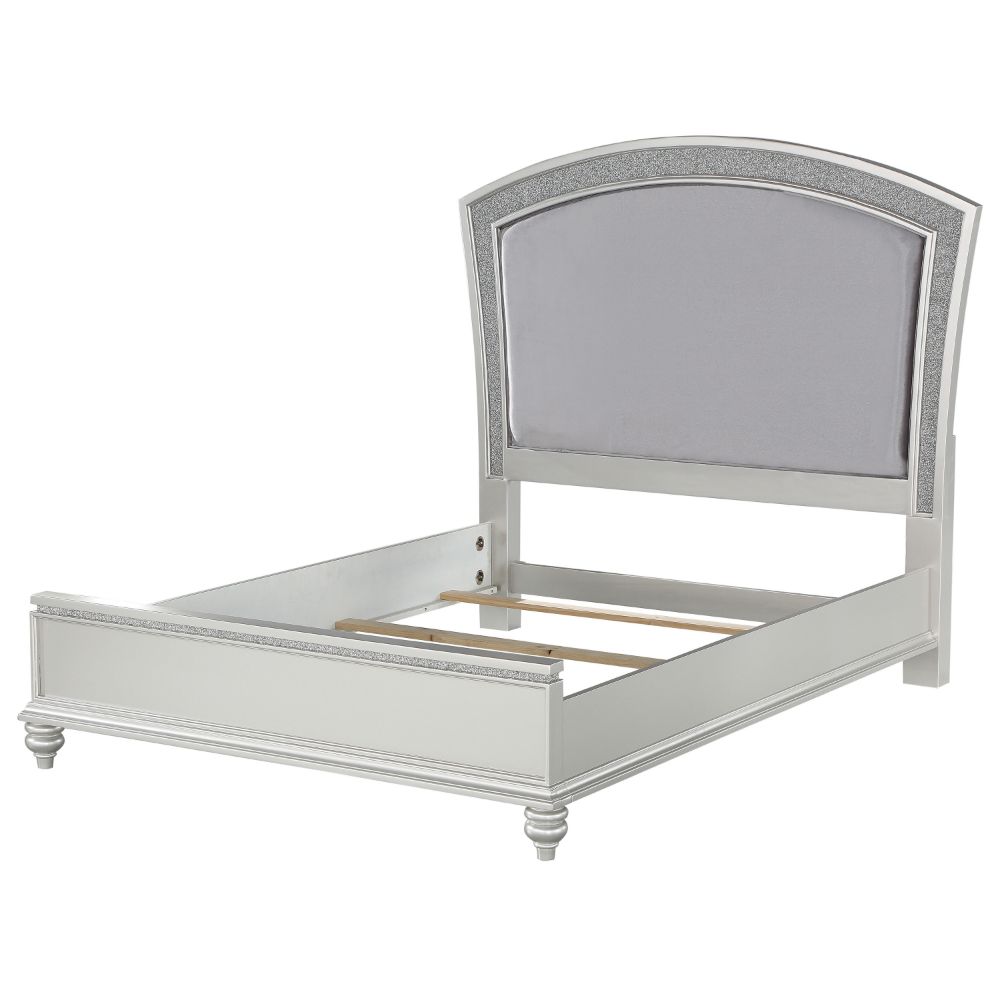 Maverick Fabric & Platinum Finish California King Bed