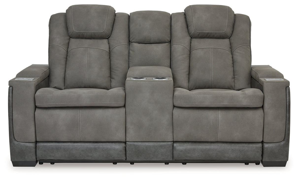 Next-Gen Slate Durapella Power Reclining Loveseat With Console