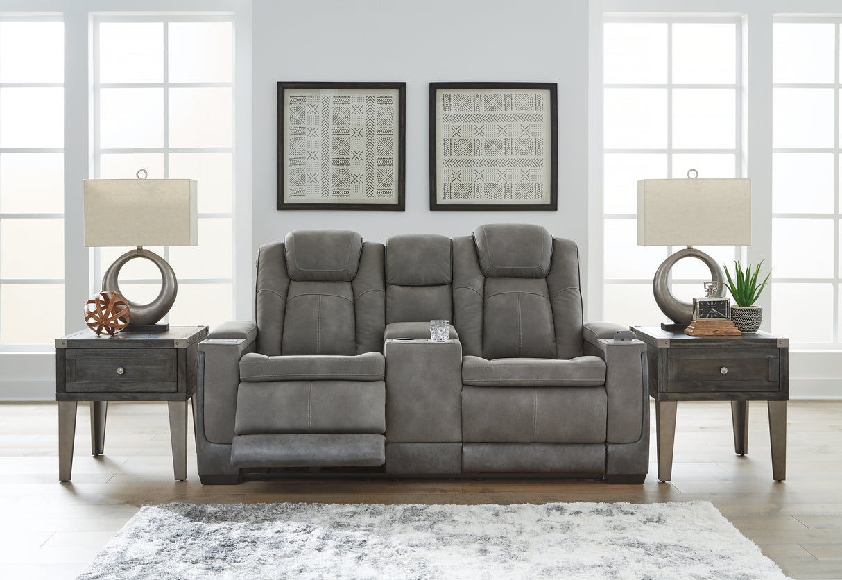 Next-Gen Slate Durapella Power Reclining Loveseat With Console
