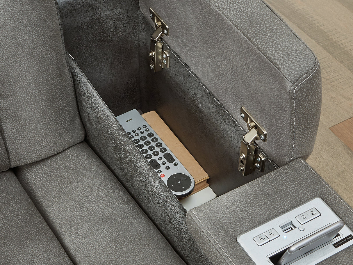 Next-Gen Durapella Slate Power Reclining Sofa, Loveseat And Recliner