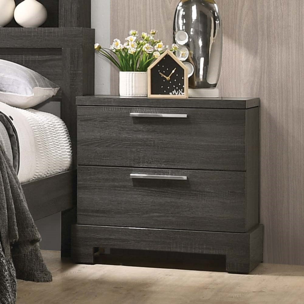 Lantha Gray Oak Finish Nightstand