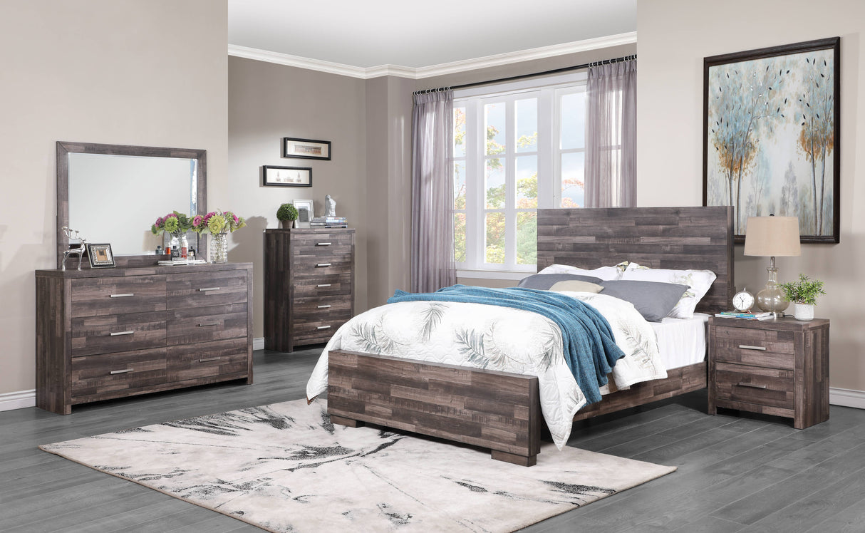 Juniper Dark Oak Finish Eastern King Bed