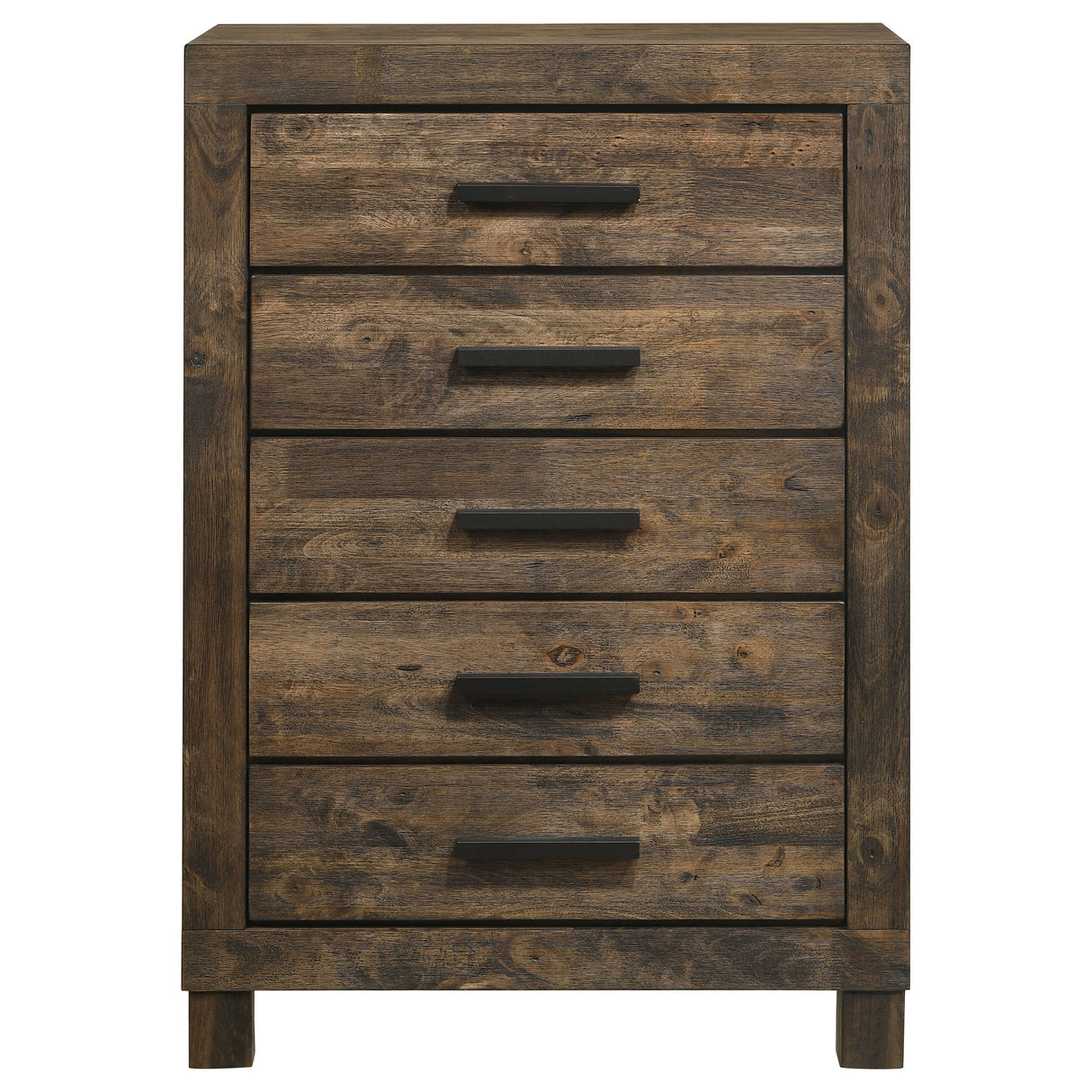 Woodmont 5-Drawer Chest Rustic Golden Brown