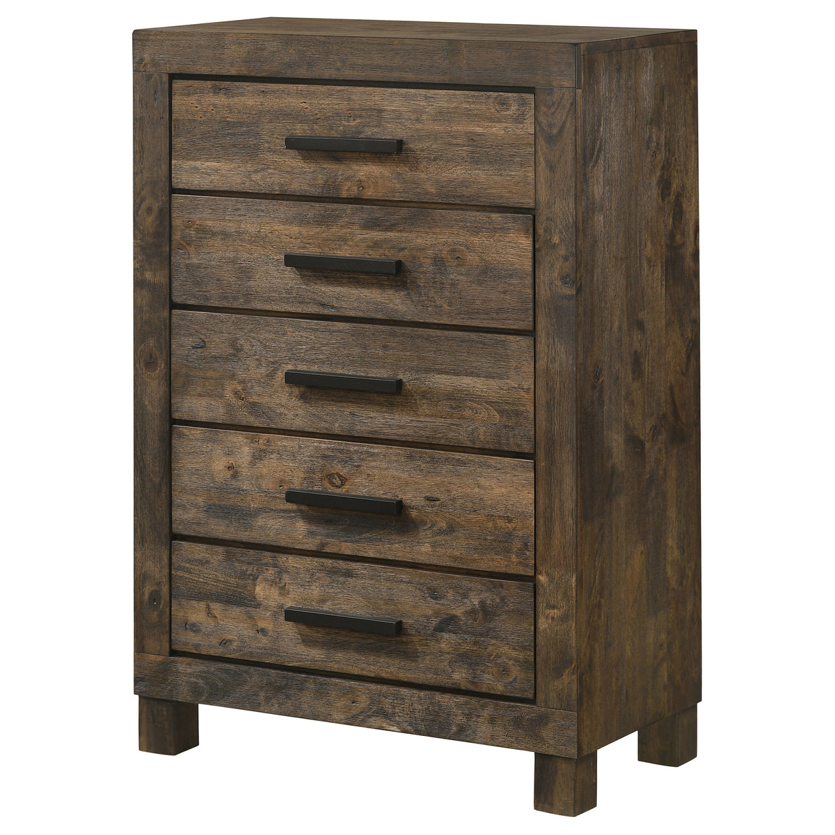 Woodmont 5-Drawer Chest Rustic Golden Brown
