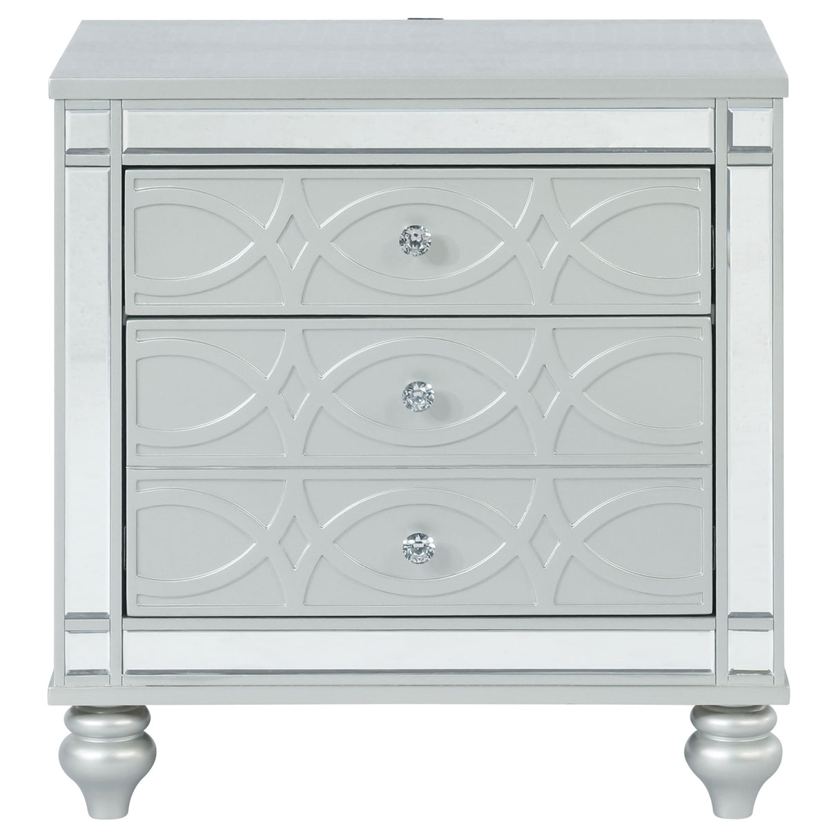 Gunnison 2-Drawer Nightstand Silver Metallic