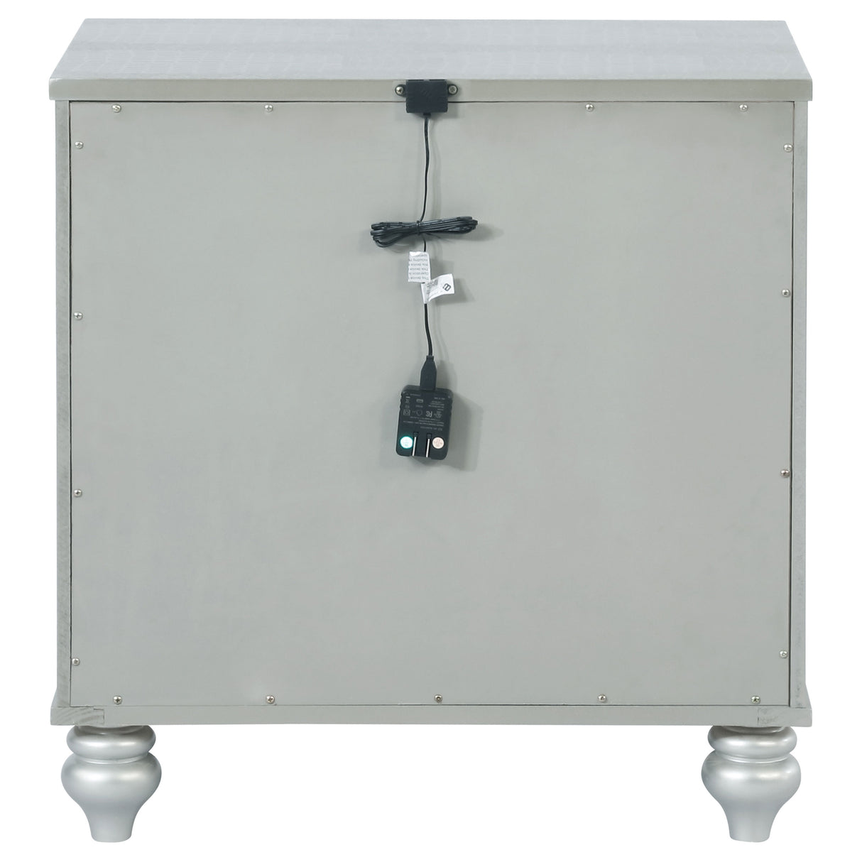 Gunnison 2-Drawer Nightstand Silver Metallic