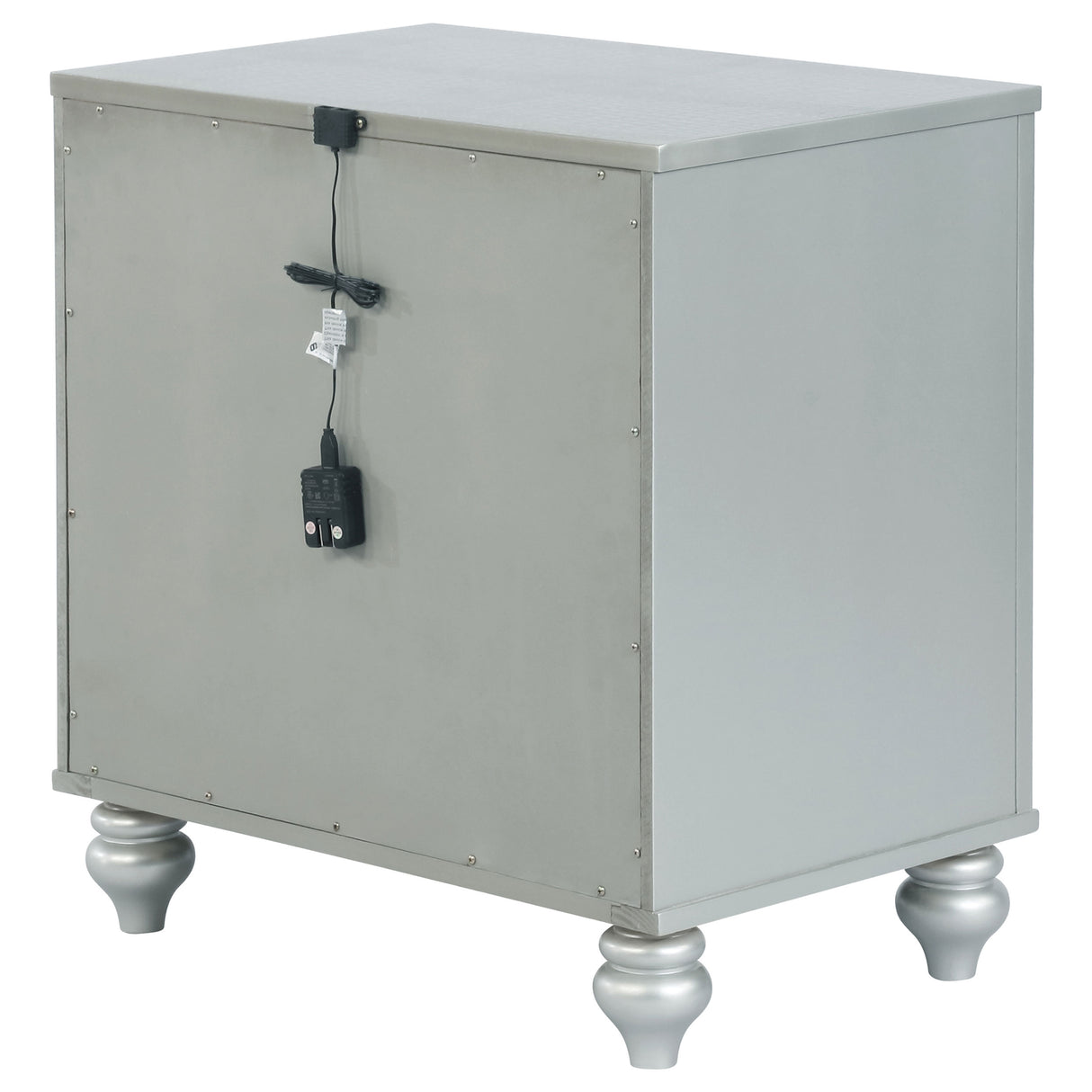 Gunnison 2-Drawer Nightstand Silver Metallic
