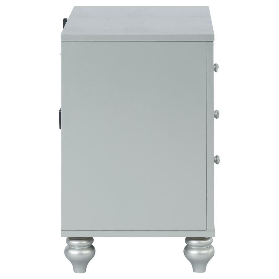 Gunnison 2-Drawer Nightstand Silver Metallic