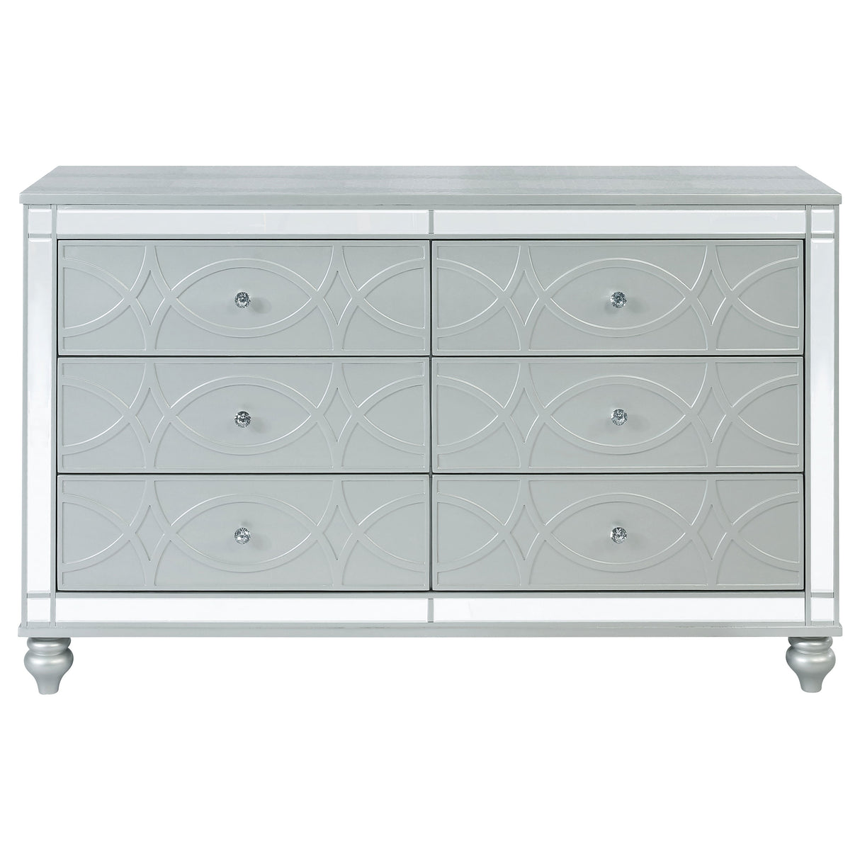 Gunnison 6-Drawer Dresser Silver Metallic